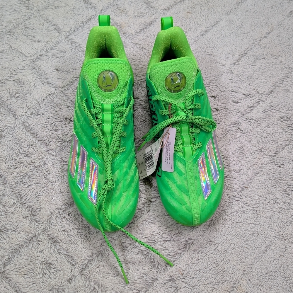 Adidas Adizero Team Solar Green Silver Big Mood Football Cleats Mens 8.5 GX7891 - Picture 2 of 8